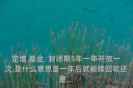 定增 基金, 封閉期5年一年開放一次,是什么意思是一年后就能贖回呢還是...