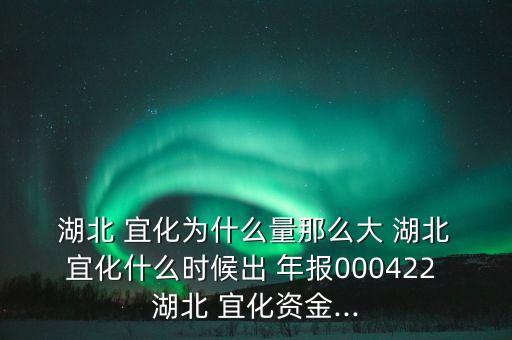  湖北 宜化為什么量那么大 湖北 宜化什么時(shí)候出 年報(bào)000422 湖北 宜化資金...