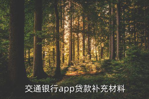  交通銀行app貸款補(bǔ)充材料