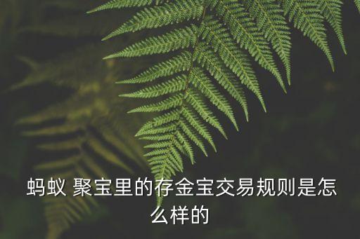  螞蟻 聚寶里的存金寶交易規(guī)則是怎么樣的