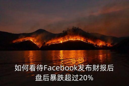 如何看待Facebook發(fā)布財(cái)報(bào)后盤后暴跌超過(guò)20%