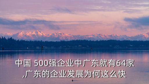 中國 500強(qiáng)企業(yè)中廣東就有64家,廣東的企業(yè)發(fā)展為何這么快