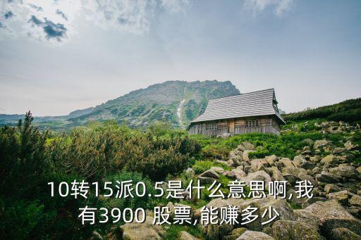 10轉(zhuǎn)15派0.5是什么意思啊,我有3900 股票,能賺多少