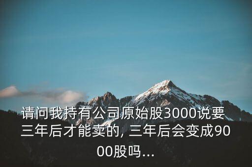 請(qǐng)問我持有公司原始股3000說(shuō)要 三年后才能賣的, 三年后會(huì)變成9000股嗎...