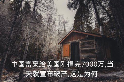 中國富豪給美國剛捐完7000萬,當天就宣布破產(chǎn),這是為何