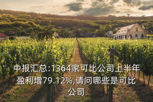 中報(bào)匯總:1364家可比公司上半年盈利增79.12%,請(qǐng)問(wèn)哪些是可比公司