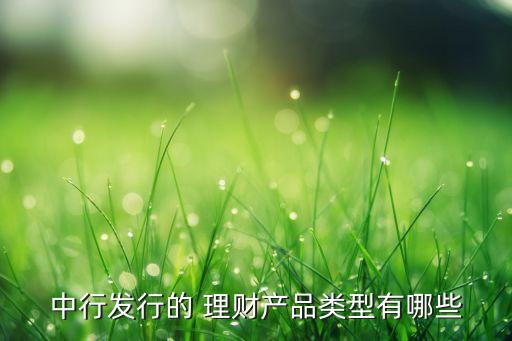 中行發(fā)行的 理財(cái)產(chǎn)品類型有哪些