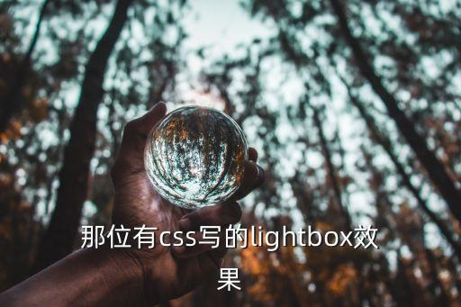 那位有css寫的lightbox效果