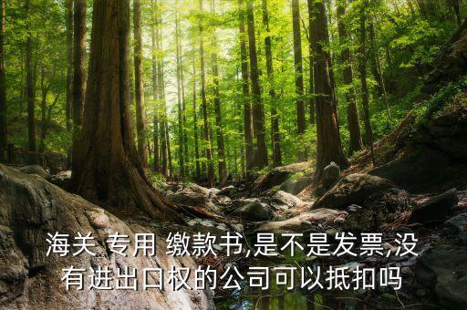 海關 專用 繳款書,是不是發(fā)票,沒有進出口權(quán)的公司可以抵扣嗎