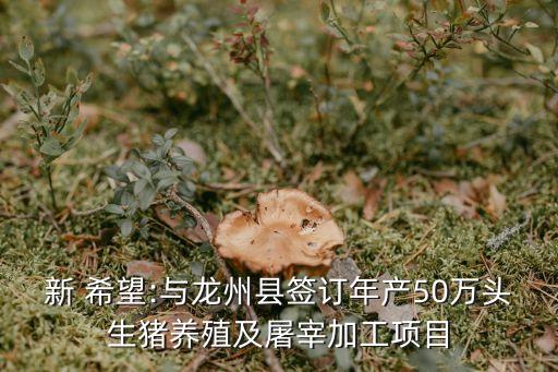 新 希望:與龍州縣簽訂年產(chǎn)50萬(wàn)頭生豬養(yǎng)殖及屠宰加工項(xiàng)目