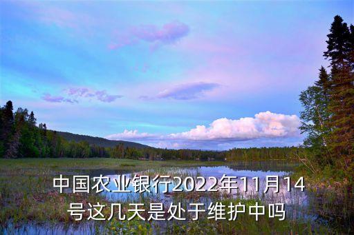  中國農(nóng)業(yè)銀行2022年11月14號這幾天是處于維護中嗎