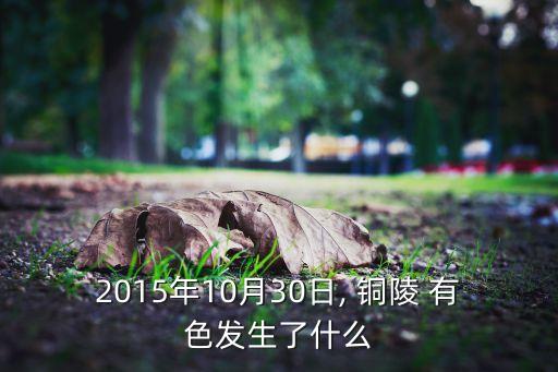 2015年10月30日, 銅陵 有色發(fā)生了什么