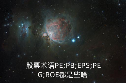  股票術(shù)語(yǔ)PE;PB;EPS;PEG;ROE都是些啥