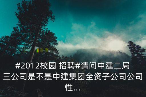 #2012校園 招聘#請問中建二局三公司是不是中建集團全資子公司公司性...