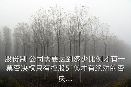 股份制 公司需要達到多少比例才有一票否決權(quán)只有控股51%才有絕對的否決...