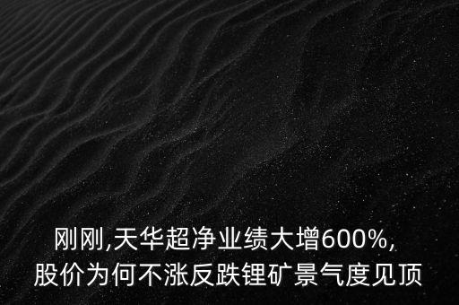 剛剛,天華超凈業(yè)績大增600%, 股價為何不漲反跌鋰礦景氣度見頂