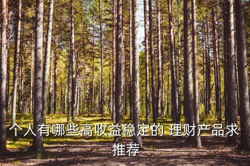 個人有哪些高收益穩(wěn)定的 理財產(chǎn)品求 推薦