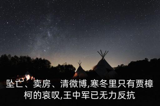 墜亡、賣房、清微博,寒冬里只有賈樟柯的哀嘆,王中軍已無力反抗