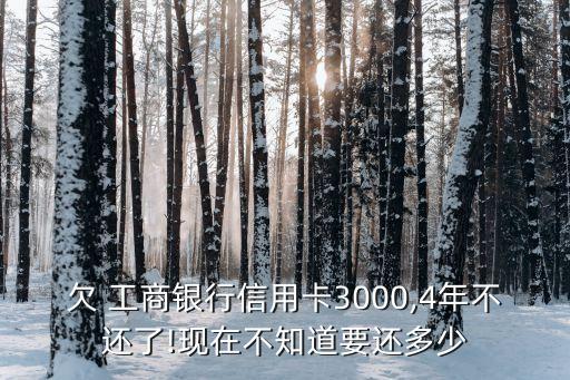 欠 工商銀行信用卡3000,4年不還了!現(xiàn)在不知道要還多少