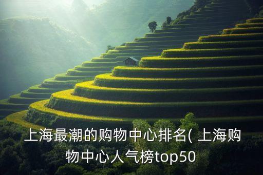  上海最潮的購(gòu)物中心排名( 上海購(gòu)物中心人氣榜top50