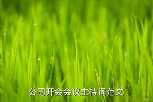 公司開會(huì)會(huì)議主持詞范文