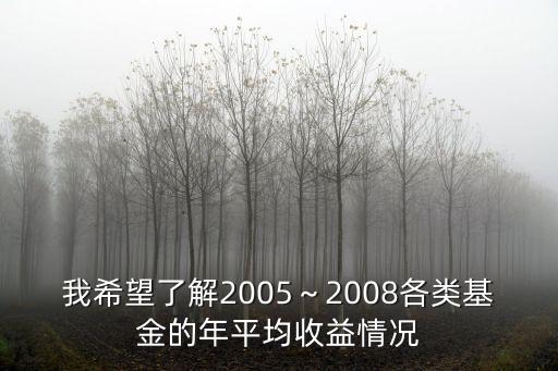 我希望了解2005～2008各類基金的年平均收益情況