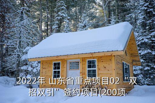 2022年 山東省重點項目02“雙招雙引”簽約項目(200項