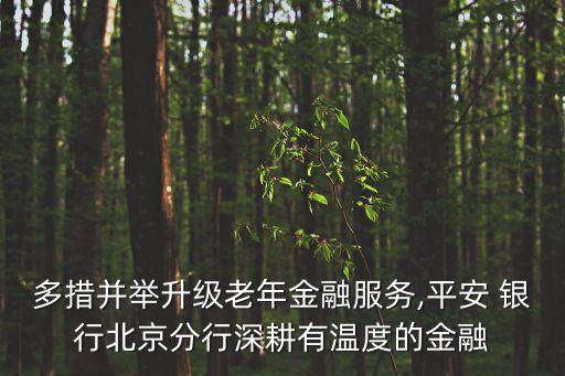 多措并舉升級老年金融服務,平安 銀行北京分行深耕有溫度的金融