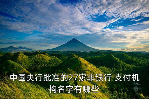 中國央行批準的27家非銀行 支付機構名字有哪些