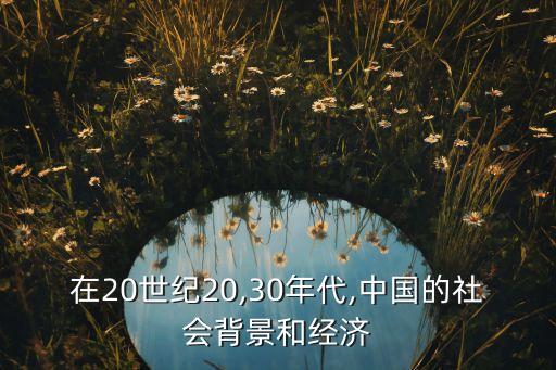 在20世紀(jì)20,30年代,中國的社會(huì)背景和經(jīng)濟(jì)