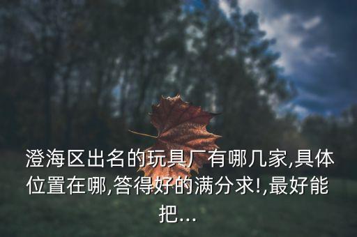  澄海區(qū)出名的玩具廠有哪幾家,具體位置在哪,答得好的滿分求!,最好能把...