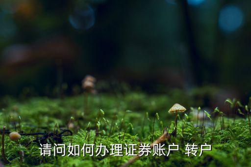 請(qǐng)問如何辦理證券賬戶 轉(zhuǎn)戶