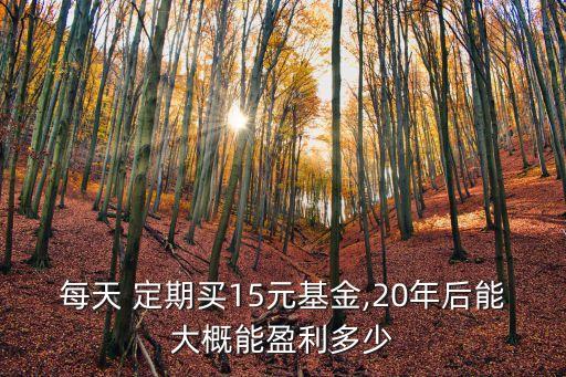 每天 定期買(mǎi)15元基金,20年后能大概能盈利多少