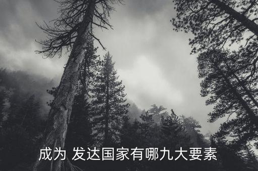 成為 發(fā)達國家有哪九大要素