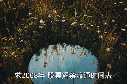 求2008年 股票解禁流通時間表