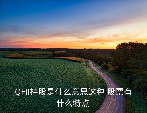 QFII持股是什么意思這種 股票有什么特點(diǎn)