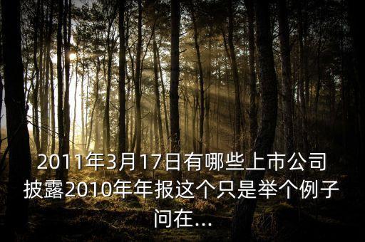 2011年3月17日有哪些上市公司披露2010年年報這個只是舉個例子問在...