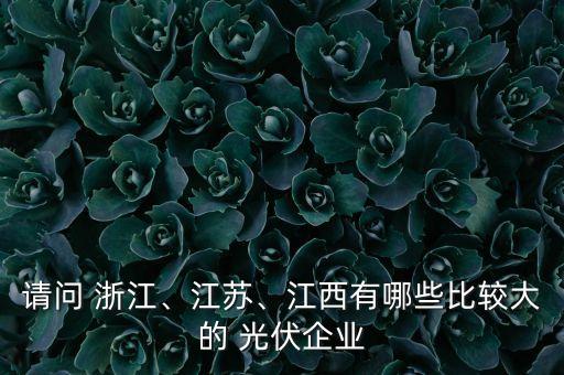 請問 浙江、江蘇、江西有哪些比較大的 光伏企業(yè)