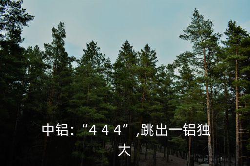  中鋁:“4 4 4”,跳出一鋁獨(dú)大