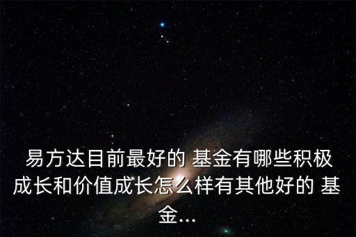  易方達目前最好的 基金有哪些積極成長和價值成長怎么樣有其他好的 基金...