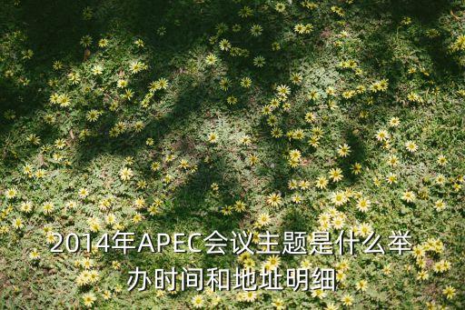 2014年APEC會議主題是什么舉辦時間和地址明細