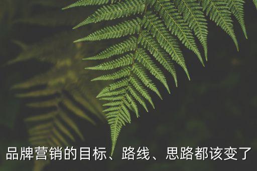 品牌營銷的目標(biāo)、路線、思路都該變了