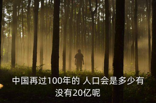 中國(guó)再過100年的 人口會(huì)是多少有沒有20億呢