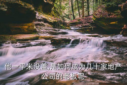 他一平米沒(méi)蓋,是如何成為幾十家地產(chǎn)公司的老板呢