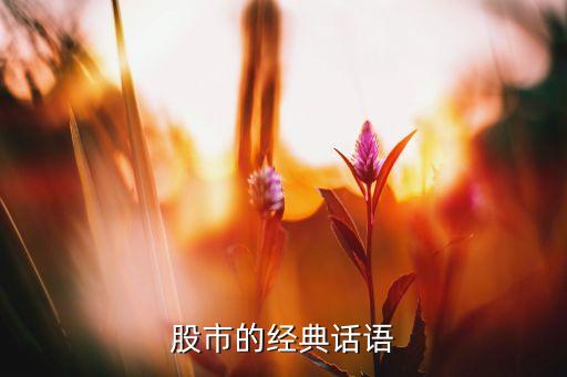 股市的經(jīng)典話語