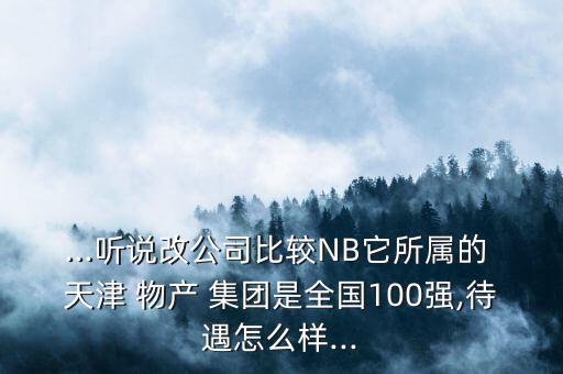 ...聽(tīng)說(shuō)改公司比較NB它所屬的 天津 物產(chǎn) 集團(tuán)是全國(guó)100強(qiáng),待遇怎么樣...