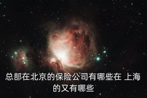 總部在北京的保險公司有哪些在 上海的又有哪些