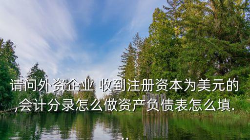 請問外資企業(yè) 收到注冊資本為美元的,會計分錄怎么做資產(chǎn)負債表怎么填...