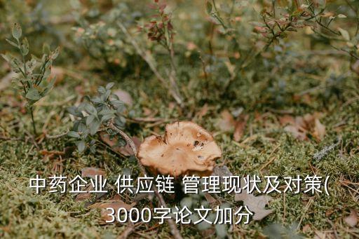 中藥企業(yè) 供應鏈 管理現(xiàn)狀及對策(3000字論文加分