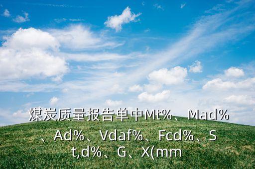  煤炭質(zhì)量報(bào)告單中Mt%、Mad%、Ad%、Vdaf%、Fcd%、St,d%、G、X(mm